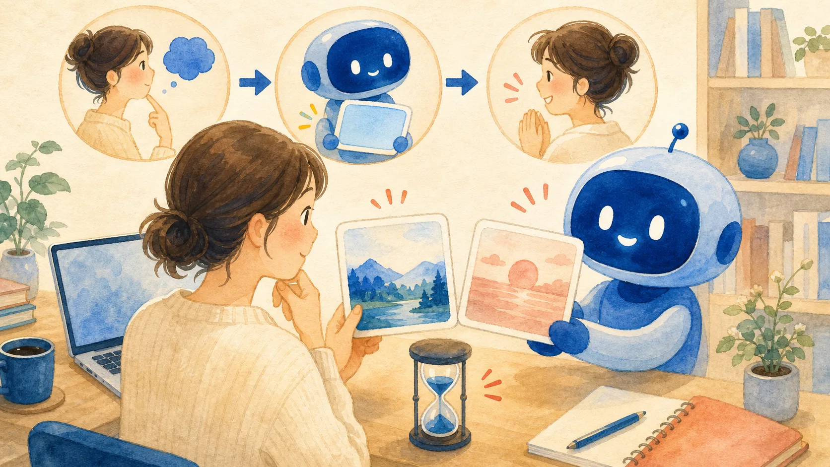 短い時間でAIへ質問し、返ってきた2つの答えを比べる初心者