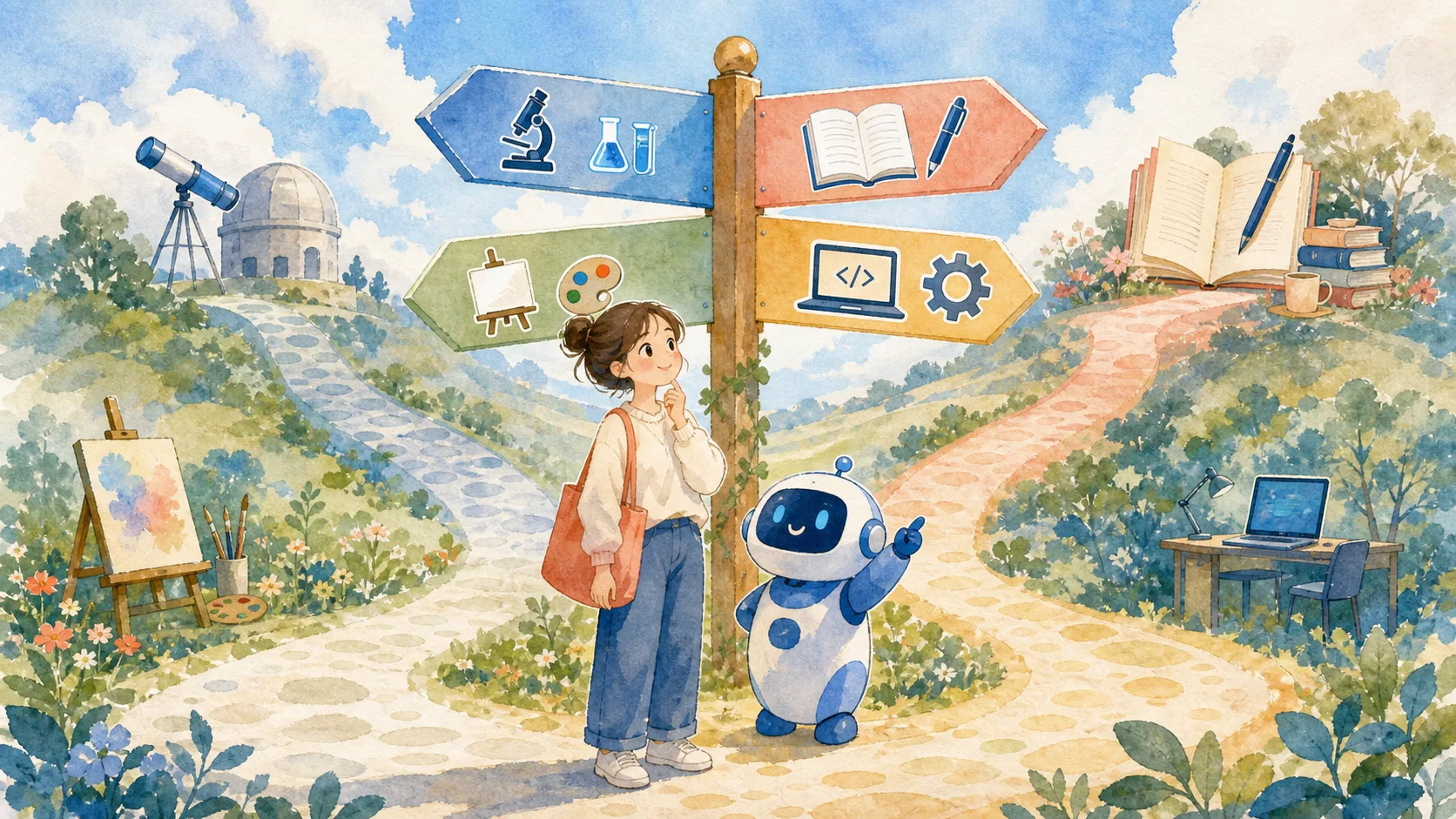 生成AIと一緒に、調査・文章・画像・コードへ続く道を選ぶ初心者
